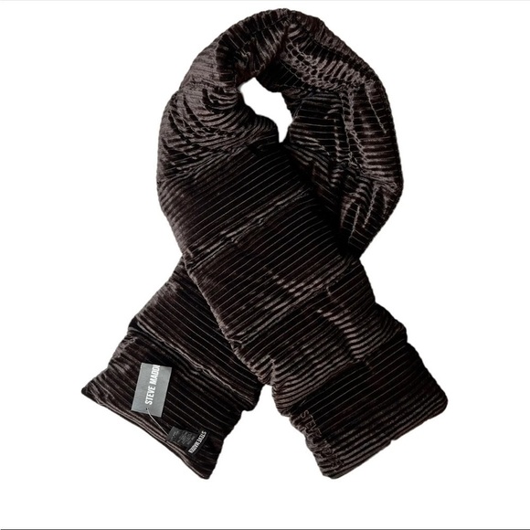 New Steve Madden Velvet Effect Ribbed Puffy Scarf Brown, women accessories… - Picture 1 of 9